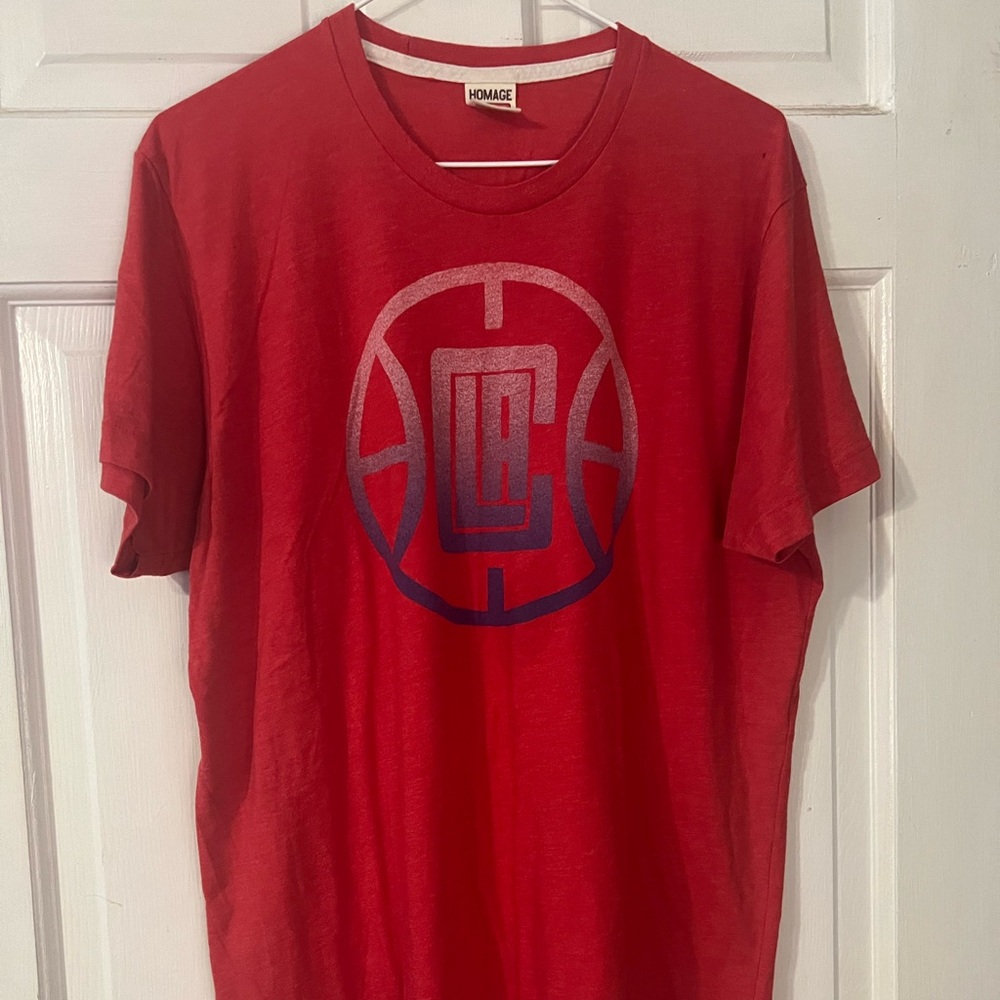 Homage retro LA Clippers gradient logo T, size large